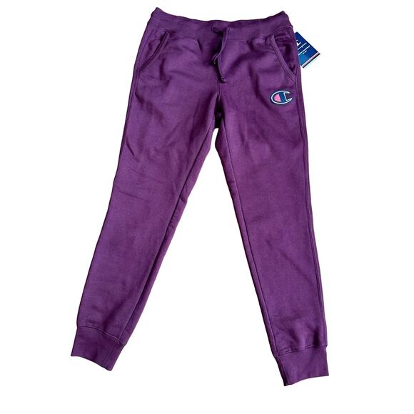CHAMPION Embossed Logo Pockets Joggers Sweatpants Burgandy Women’s Size S NWT - Picture 3 of 10
